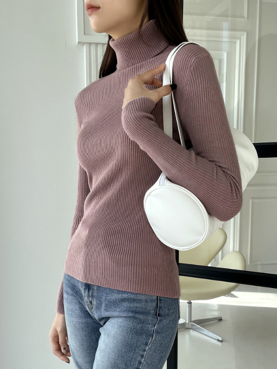 DAZY Ribbed Knit Turtleneck Sweater