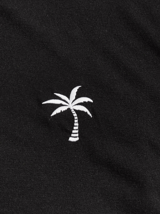 Manfinity Chillmode Men Embroidery Coconut Tree Top