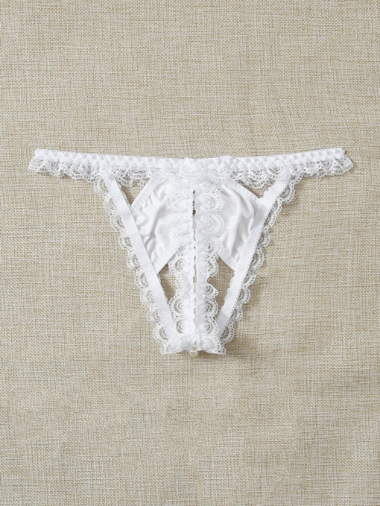 Beaded Lace Crotchless Panty