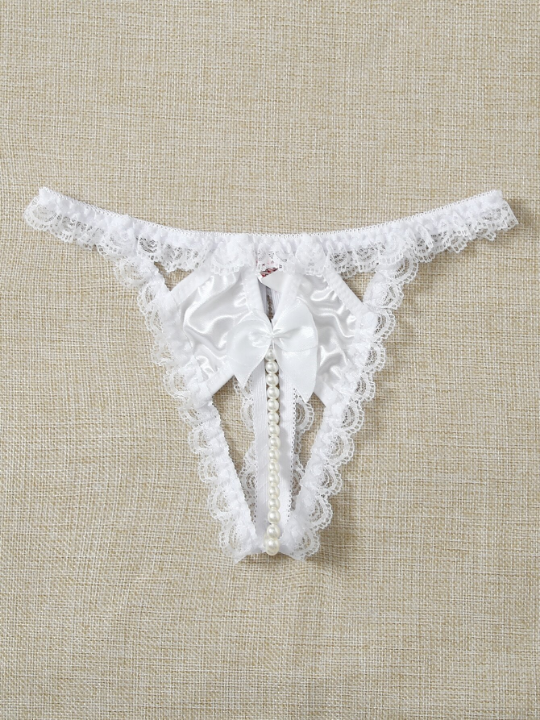 Beaded Lace Crotchless Panty