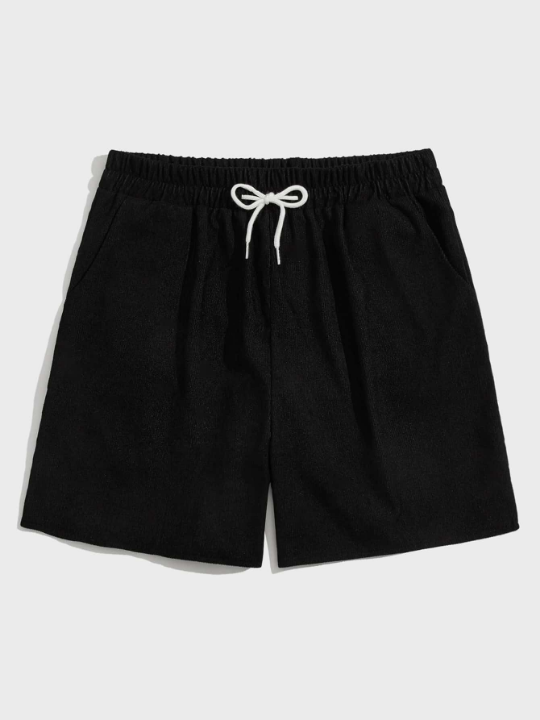 ROMWE Men Corduroy Drawstring Shorts