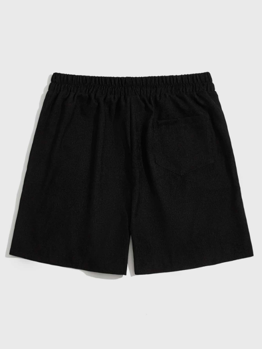 ROMWE Men Corduroy Drawstring Shorts