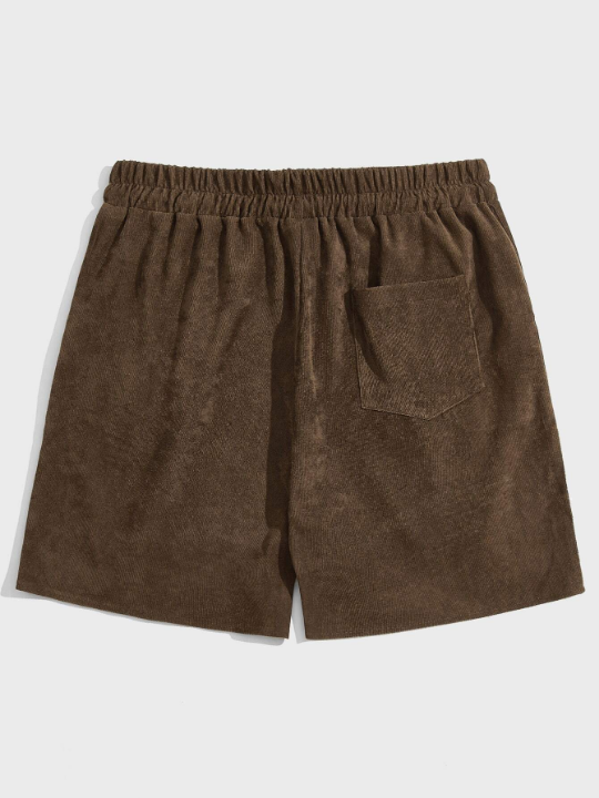 ROMWE Academia Men Corduroy Drawstring Shorts