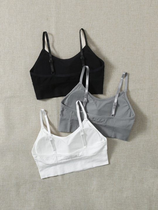 Yoga Basic 3pcs Medium Support  Solid Sports Bra