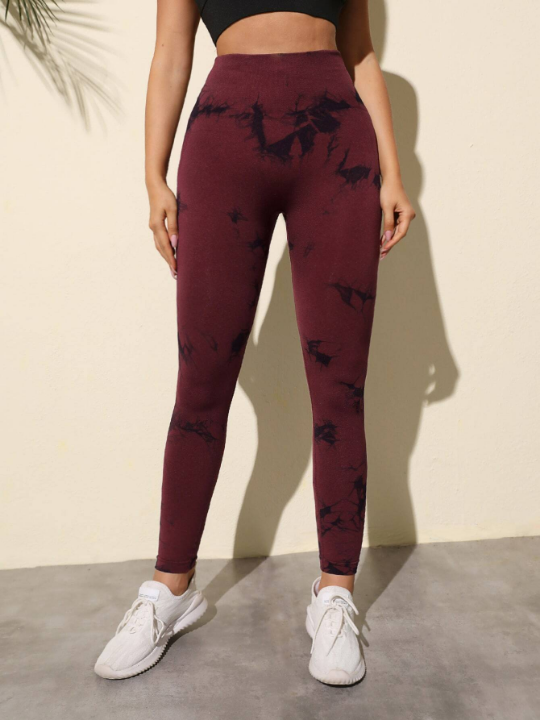 Yoga Basic Seamless Softness Tie Dye Sports Leggings