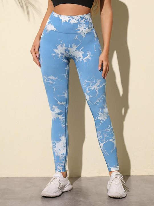 Yoga Trendy Seamless Tie Dye Sports Leggings