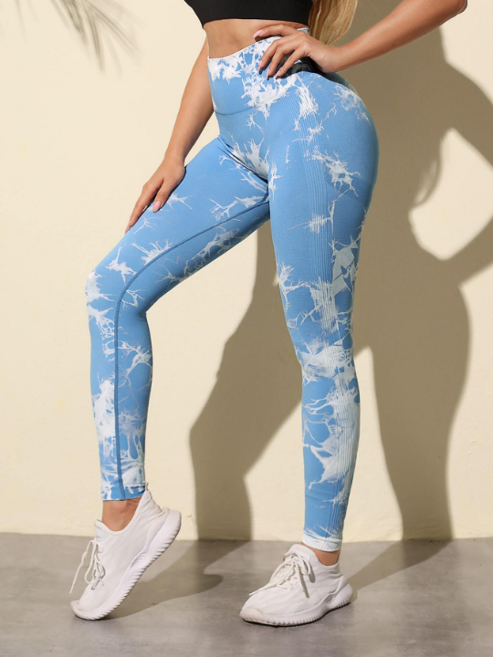 Yoga Trendy Seamless Tie Dye Sports Leggings