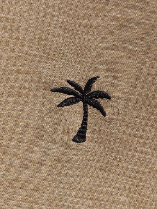 Manfinity Chillmode Men Embroidery Coconut Tree Top