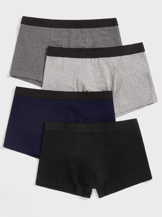 Men 4pcs Contrast Trim Boxer Brief