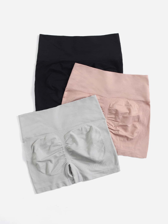 Yoga Basic 3pcs Softness Breathable Scrunch Butt Sports Shorts