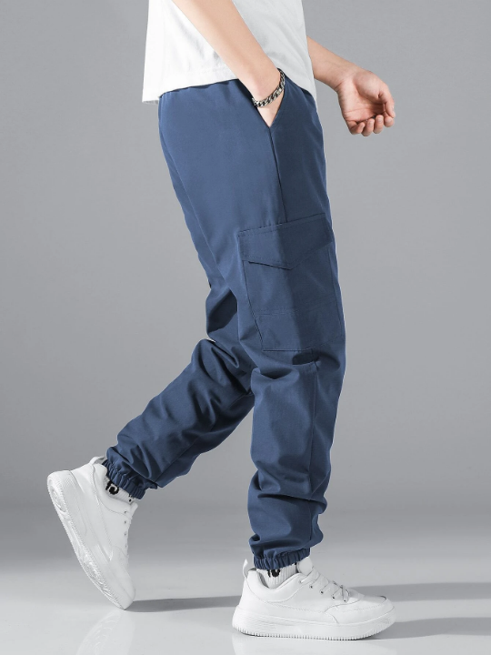 Manfinity Hypemode Men Flap Pocket Side Drawstring Waist Pants