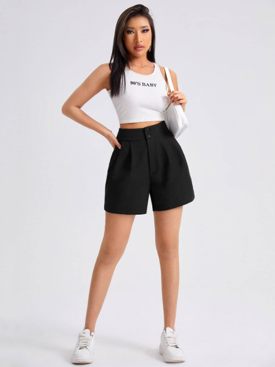 Essnce High Waist Straight Leg Shorts