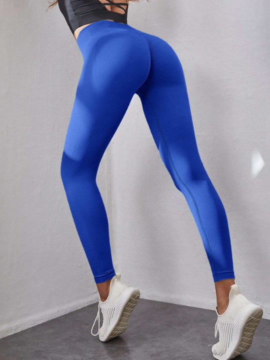 Yoga Basic Yoga Leggings Seamless High Stretch Tummy Control Scrunch Butt Sports Tights