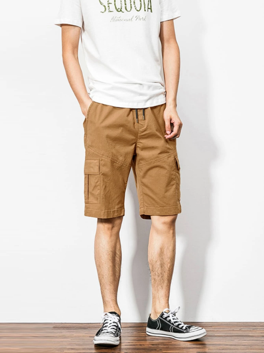 Manfinity Hypemode Loose Fit Men's Flap Pocket Drawstring Waist Shorts