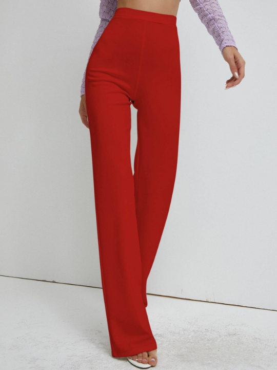 High Waist Straight Leg Pants