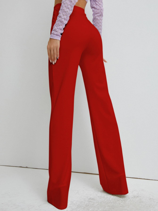 High Waist Straight Leg Pants