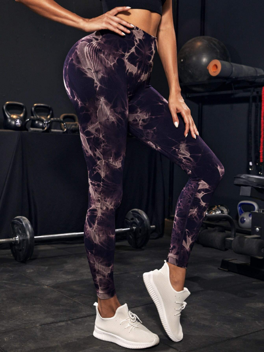 Yoga Trendy Seamless Tie Dye Sports Leggings