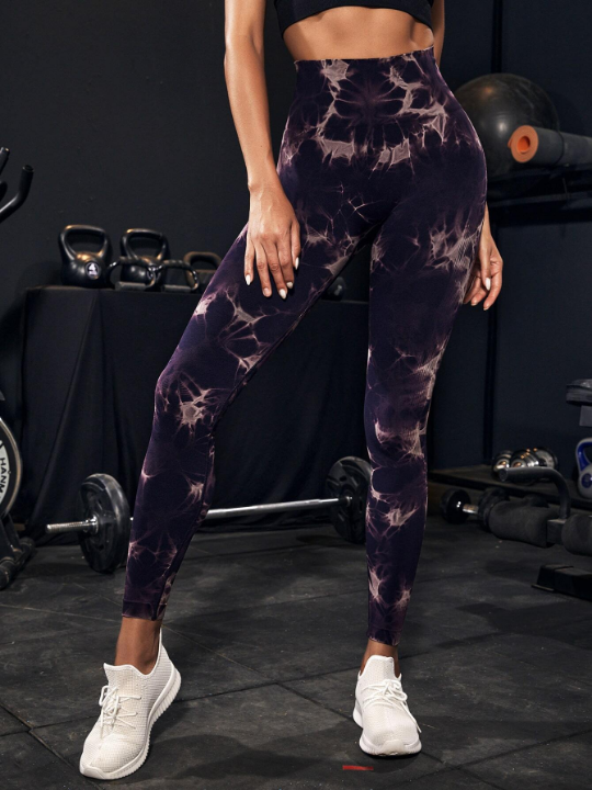 Yoga Trendy Seamless Tie Dye Sports Leggings