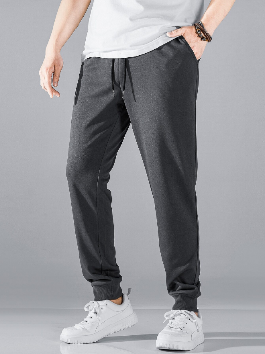 Manfinity Basics Men Drawstring Waist Slant Pocket Sweatpants