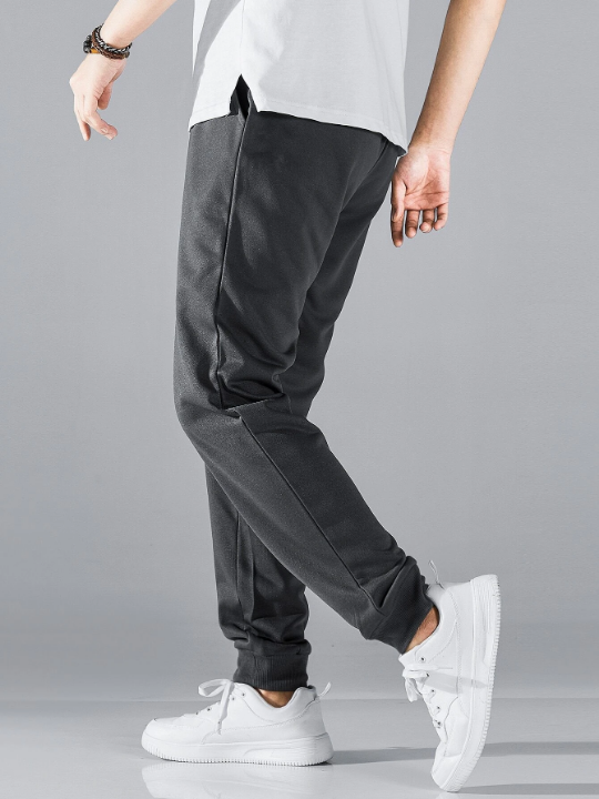 Manfinity Basics Men Drawstring Waist Slant Pocket Sweatpants