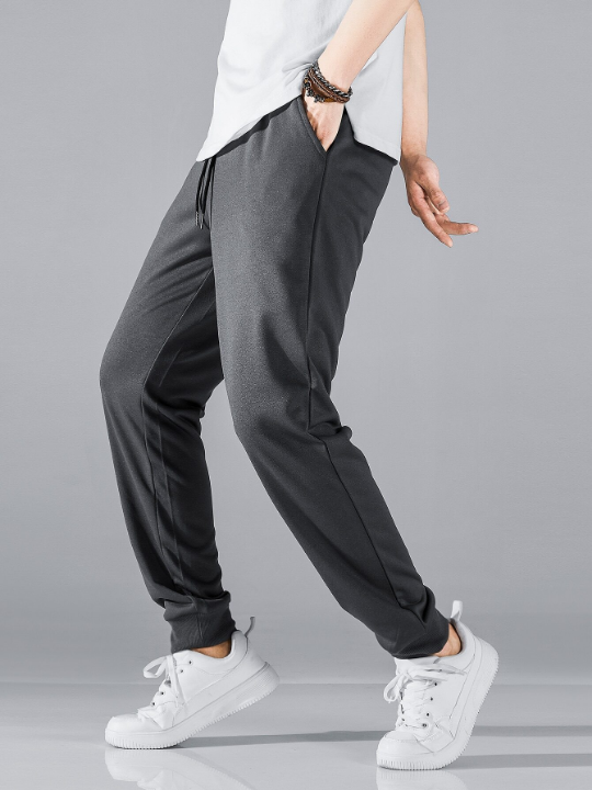 Manfinity Basics Men Drawstring Waist Slant Pocket Sweatpants