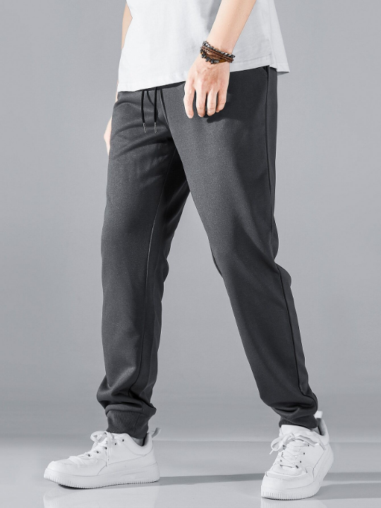 Manfinity Basics Men Drawstring Waist Slant Pocket Sweatpants