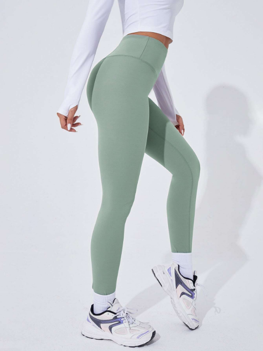 Yoga Basic Gym Tights Absorbs Sweat Quick-Drying High Stretch Tummy Control Yoga Leggings