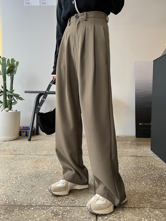 DAZY Fold Pleated Slant Pocket Pants