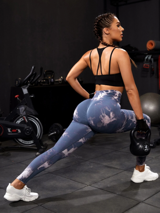 Yoga Trendy Seamless Tie Dye Sports Leggings