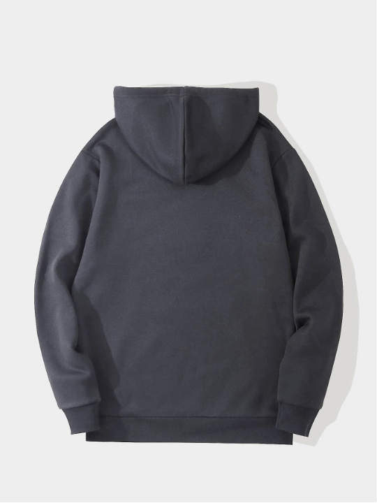 Men Kangaroo Pocket Drawstring Thermal Hoodie