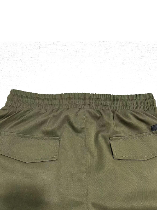 Manfinity Homme Men Flap Pockets Drawstring Cargo Shorts