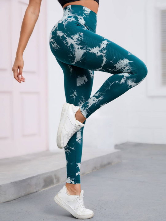 Yoga Trendy Seamless Tie Dye Sports Leggings