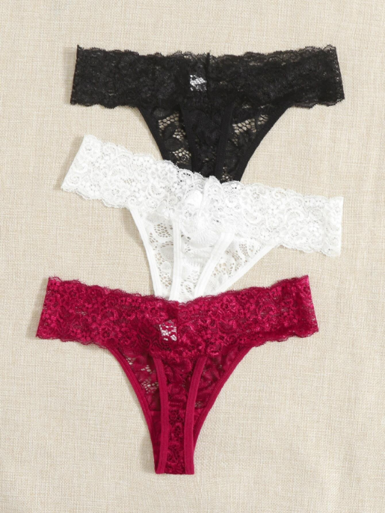 Classic Sexy 3pack Floral Lace Thong