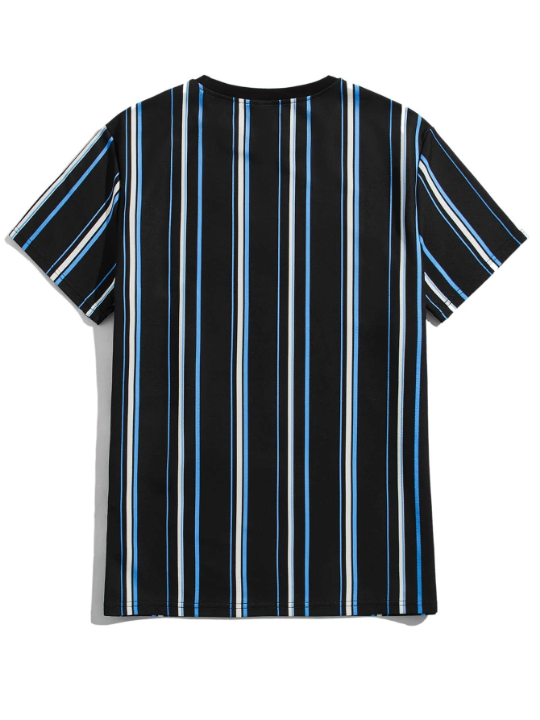 Manfinity Homme Men Letter Graphic Striped Tee