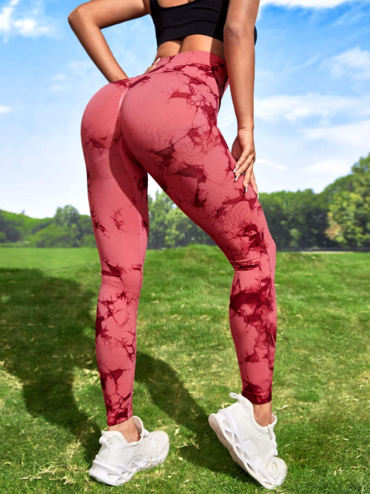 Yoga Trendy Seamless Softness Tie Dye Sports Leggings