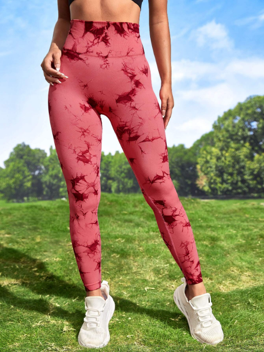 Yoga Trendy Seamless Softness Tie Dye Sports Leggings