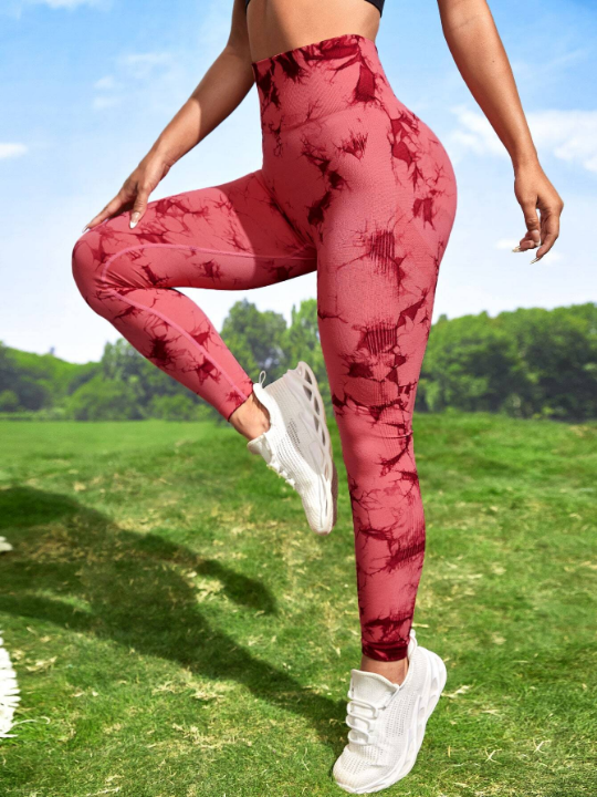 Yoga Trendy Seamless Softness Tie Dye Sports Leggings