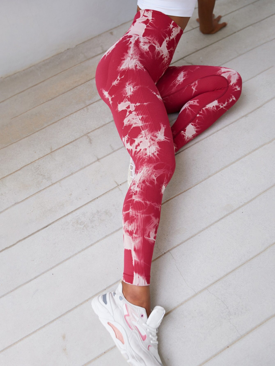 Yoga Trendy Seamless Tie Dye Sports Leggings