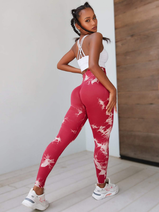 Yoga Trendy Seamless Tie Dye Sports Leggings