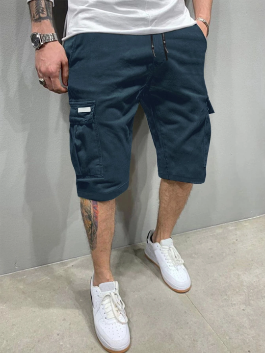 Manfinity Hypemode Men Flap Pockets Drawstring Cargo Shorts