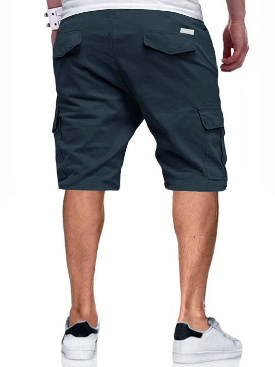 Manfinity Hypemode Men Flap Pockets Drawstring Cargo Shorts