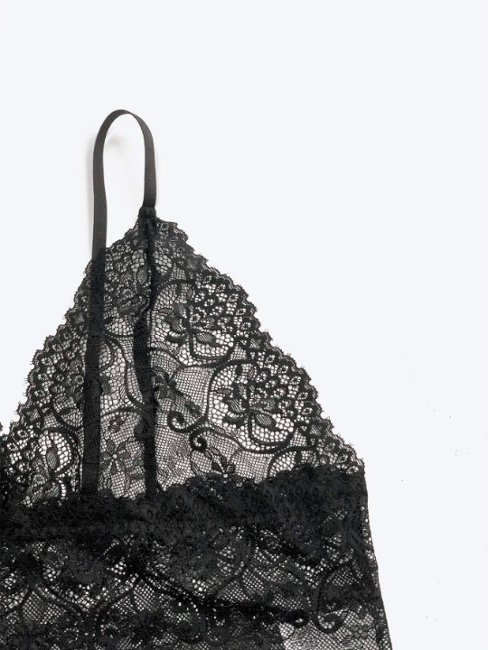 Classic Sexy 4pack Floral Lace Lingerie Set With Satin Belted Robe