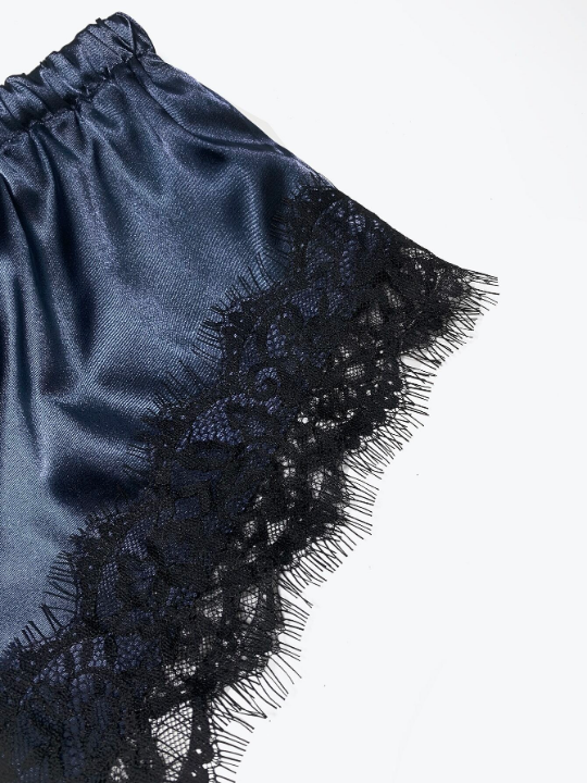 Classic Sexy 4pack Floral Lace Lingerie Set With Satin Belted Robe