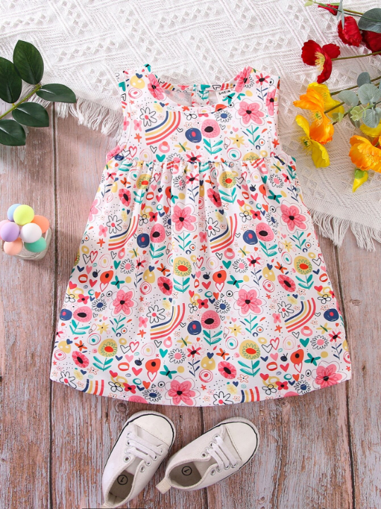 Baby Girl Floral Print Smock Dress