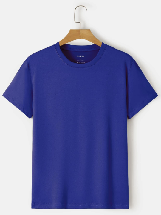 Men Solid Round Neck Tee