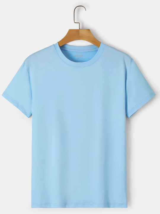 Men Solid Round Neck Tee