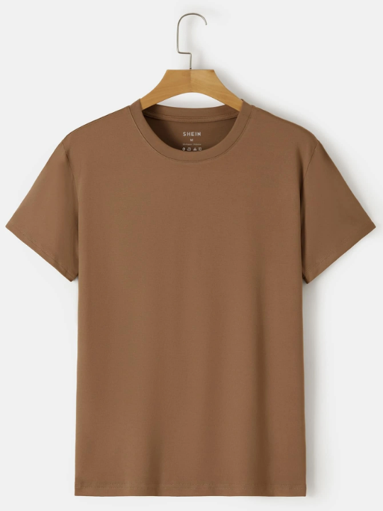 Men Solid Round Neck Tee