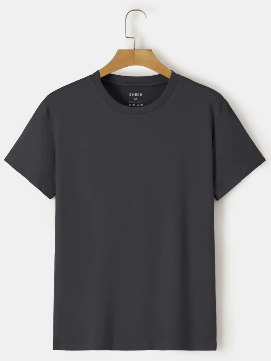 Men Solid Round Neck Tee