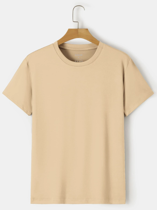 Men Solid Round Neck Tee