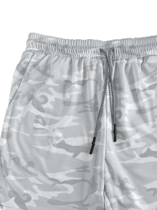 Sport Corelite Men 2 In 1 Camo Print Sports Shorts With Towel Loop